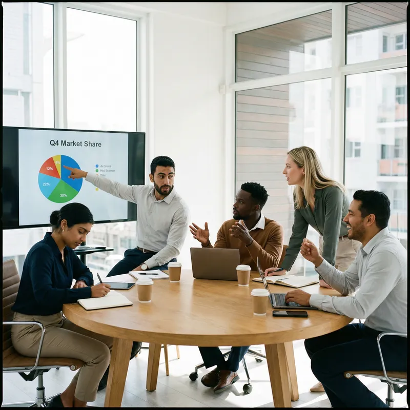 International Business Collaboration in Modern Office Environment