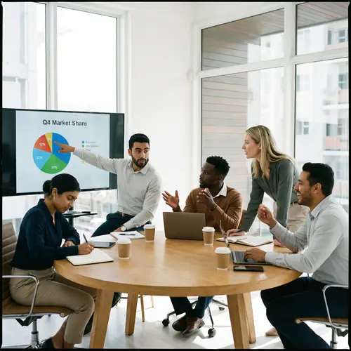 Diverse Corporate Meeting in Stylish Office Setting
