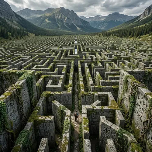 Explore Toran's Labyrinth: Imposing Stone Structures and Mysterious Symbols