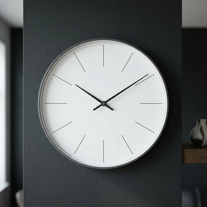 Minimalist White Circle Clock - Sleek Timekeeping