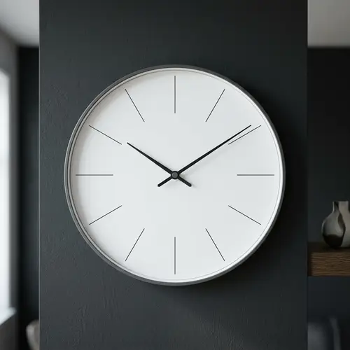 Minimalist White Circle Clock - Elegant Timepiece