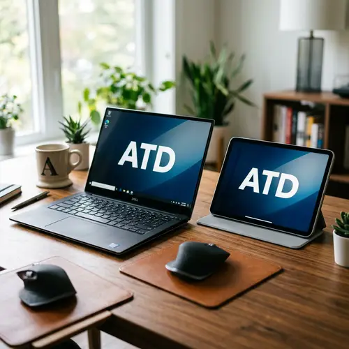 ATD Laptop & Tablet on Stylish Desk