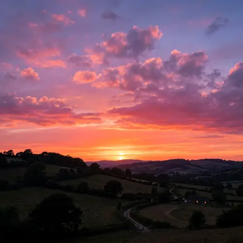 Spectacular Sunset Sky with Vibrant Orange and Purple Hues