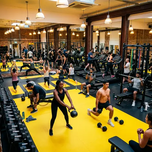 Dynamic and Lively Gym Scene with Diverse Gym-goers