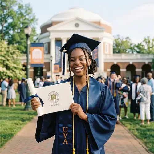 Proud Graduate in Cap and Gown