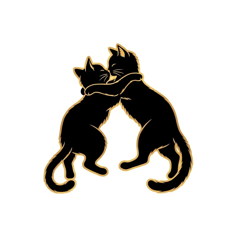Black and Gold Cat Icon for Software Program
