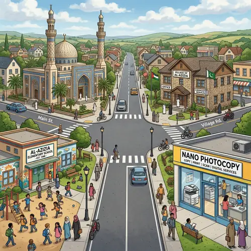 Quaint Village Center with Mosque, Village Office, School & Nano Photocopy