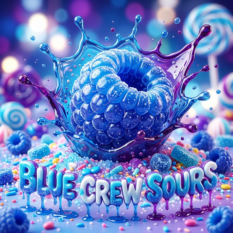 Whimsical Blue Raspberry Sour Art for Sweet Lovers