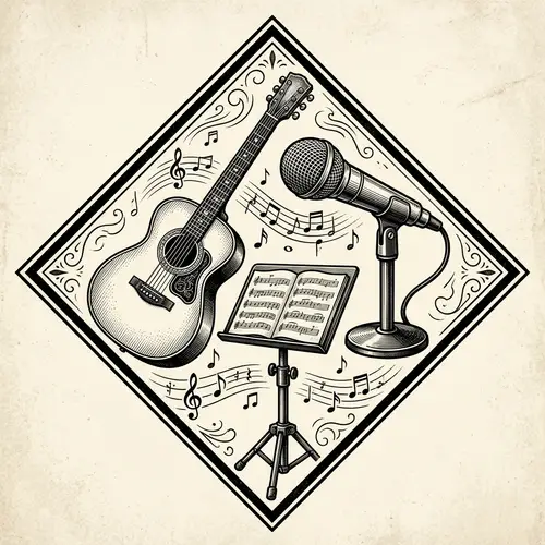 Vintage Music Composition in Diamond Shape