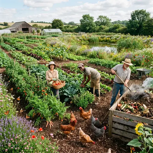 Organic Farming with Diverse Crops and Free-Range Chickens