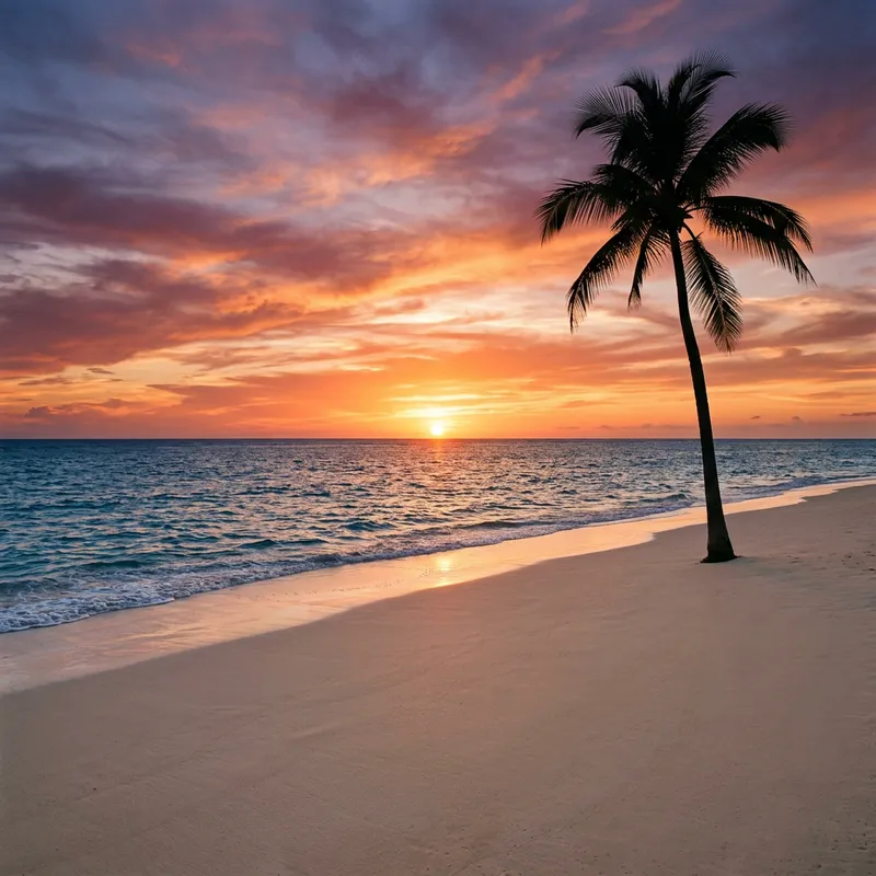 Serene Beach Sunset - Minimalist Beauty