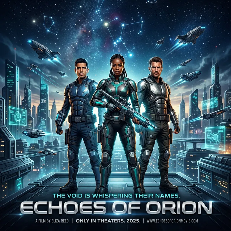 Echoes of Orion: Imaginative Sci-Fi Movie Poster Design