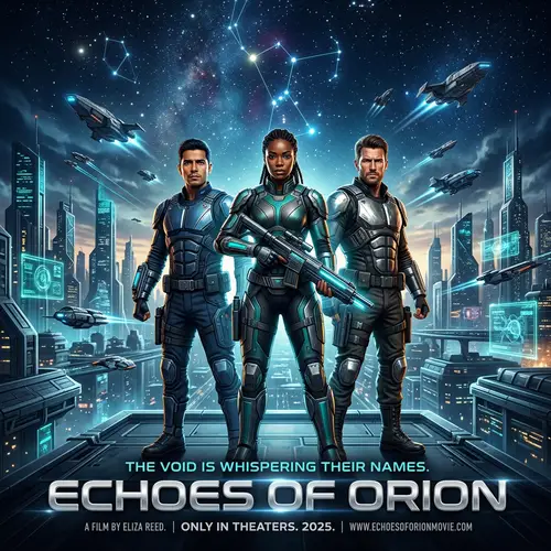 Echoes of Orion: Futuristic Science-Fiction Movie Poster