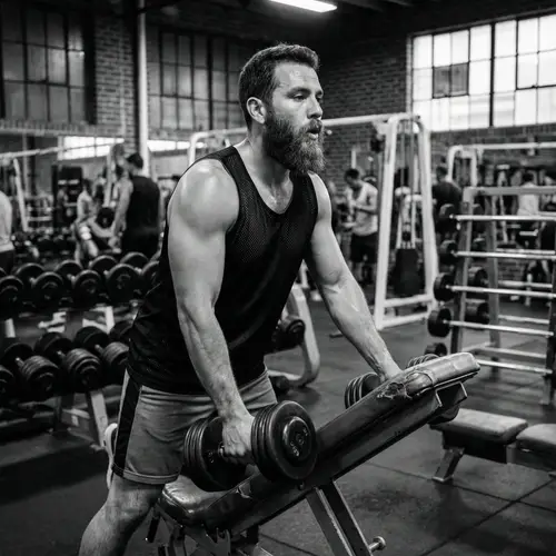 High-Resolution 4K HDR Black and White Gym Photo | Toned Man in Sports Mesh