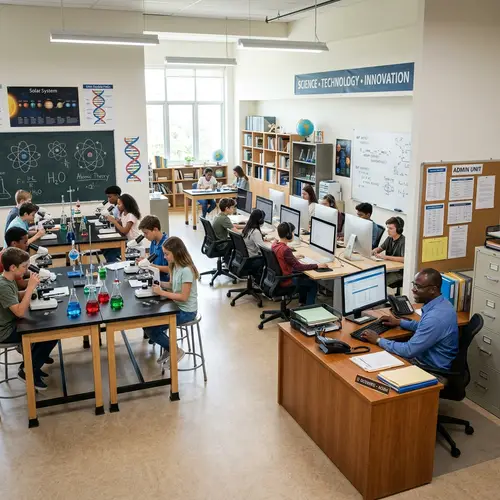 Blended Space: Science Classroom, Computer Lab, Administration Unit