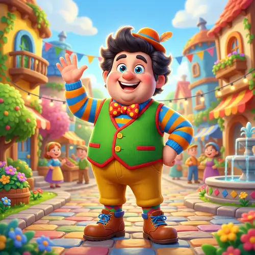 Colorful 3D Cheerful Cartoony Man | Fun & Energy