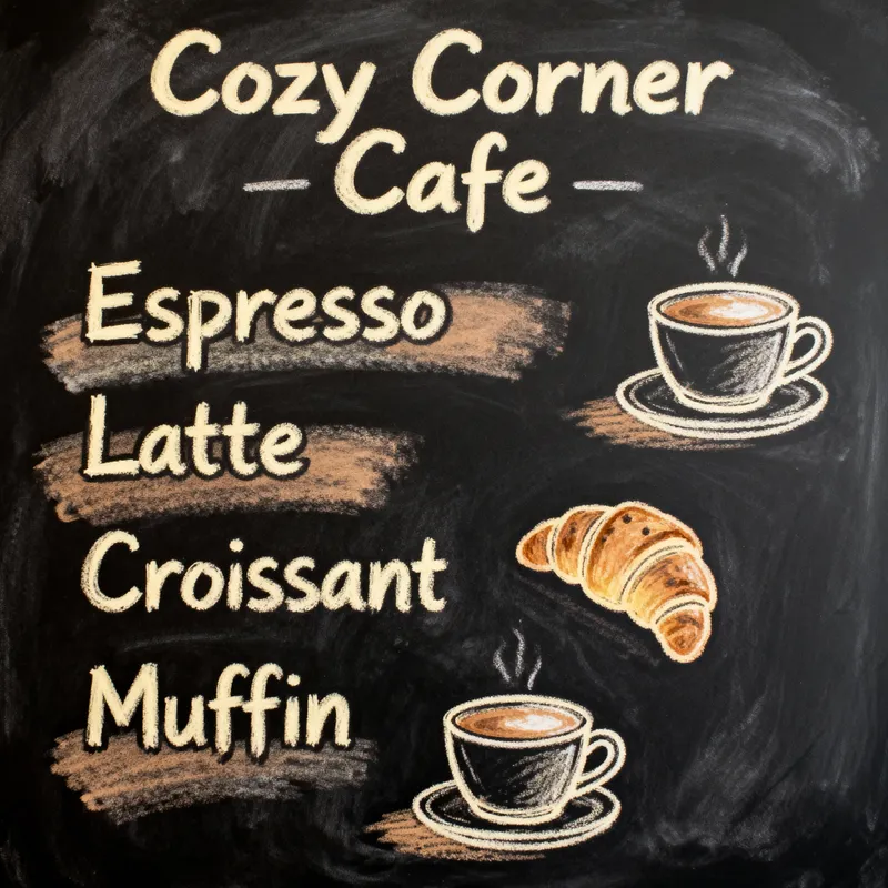 Charming Hand-Drawn Cafe Menu Design