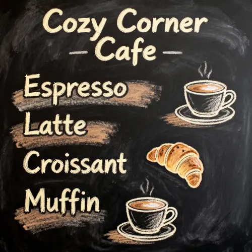 Charming Hand-Drawn Cafe Menu Design