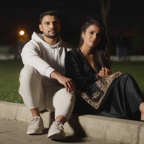 Romantic Nighttime Couple Portrait