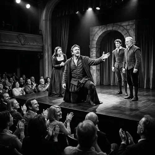 Captivating Black and White Stage Performance