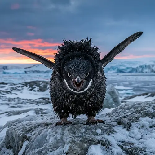 Angry Penguin - Intense Arctic Wildlife Photography