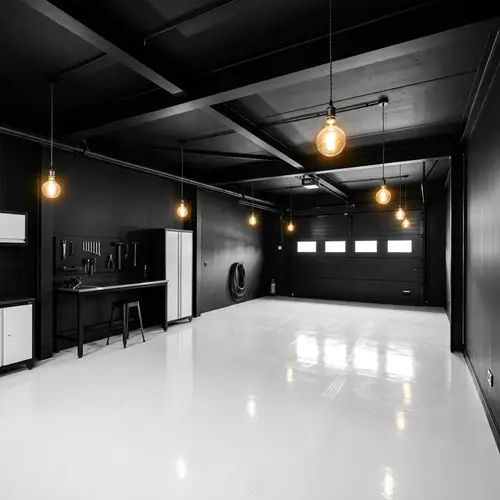 Minimalist Designed Garage Interior: Monochromatic Scheme