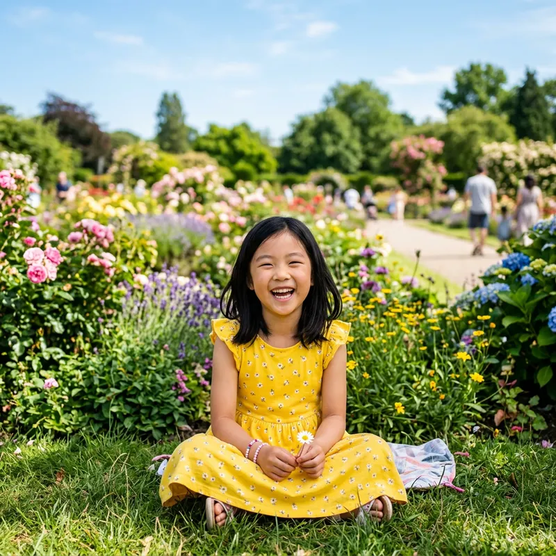 Smiling Young Girl in Yellow Summer Dress
