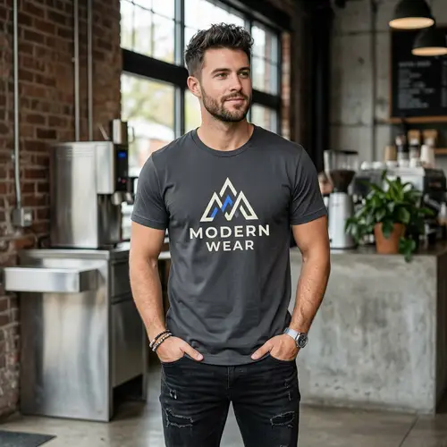 Modern Men's T-Shirt Model with Logo