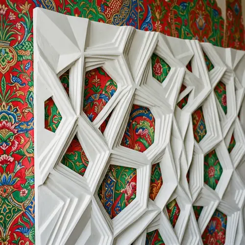 Colorful Wallpaper and 3D Wall Panel Design