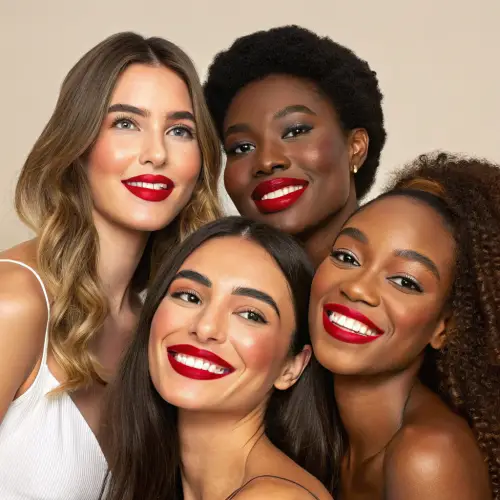 Diverse Women Rocking the Same Lipstick Shade