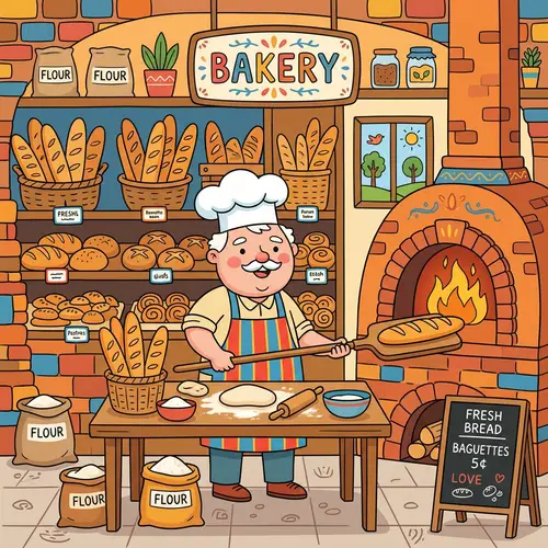 Cheerful Bakery Illustration for Kids