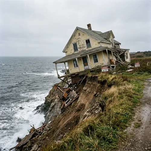 Old House Falling Off a Cliff