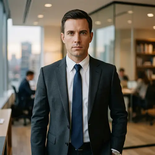 Professional Half-Body Portrait of a Caucasian Male