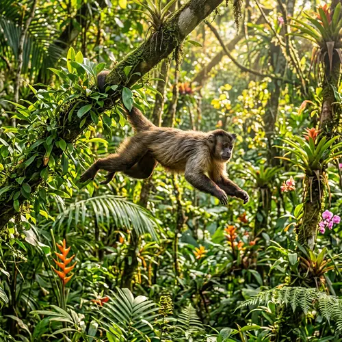 Dynamic Forest Scene with Swing Monkey - Tropical Rainforest