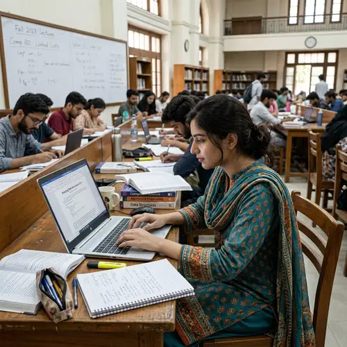 Young South Asian Woman Studying in University | Pakistan