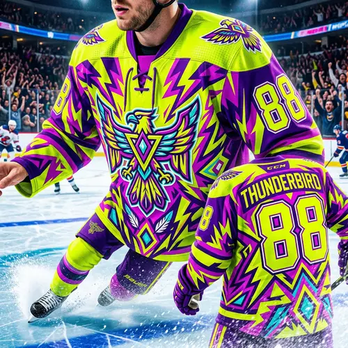 Vibrant Neon Ice Hockey Jersey: Unique Style & Energy