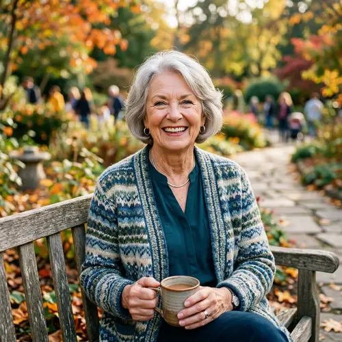 Smiling Senior Woman with Gray Hair