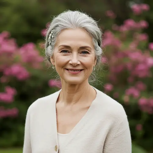 Smiling Senior Woman with Gray Hair