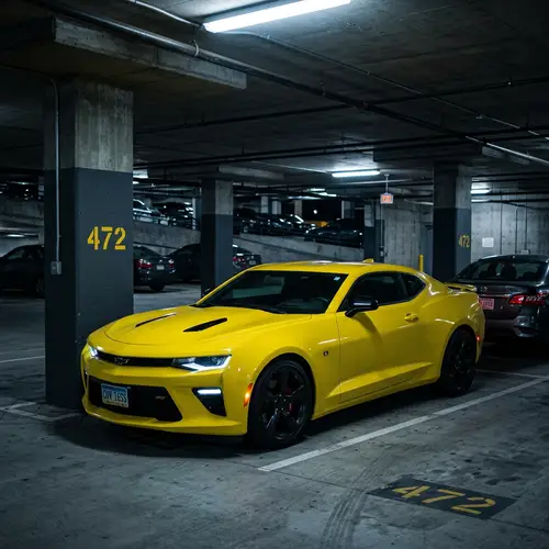 2016 Yellow Chevrolet Camaro SS in Parking Garage