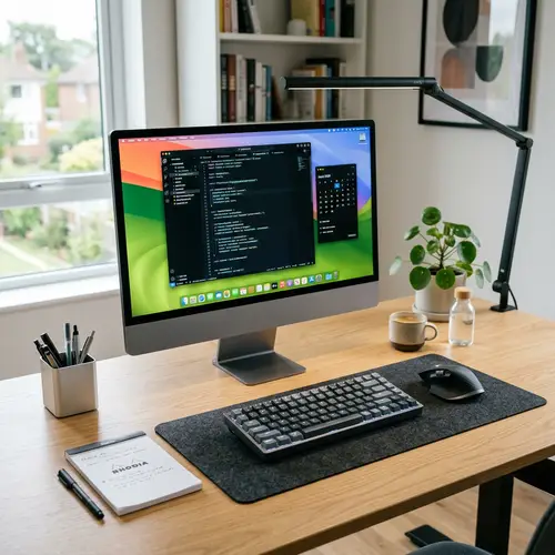 Modern Slim Design Computer on Organised Desk
