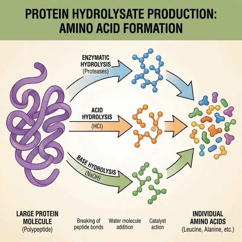 Amino Acid Production from Protein Hydrolysate Diagram