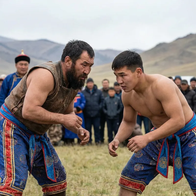 Cool Buryat Wrestlers - Athletic Stance & Traditional Outfits Cool Buryat Wrestlers - Athletic Stance & Traditional Outfits