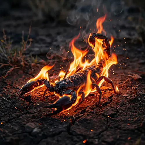 Scorpion in Flames: Nature's Fiery Predator