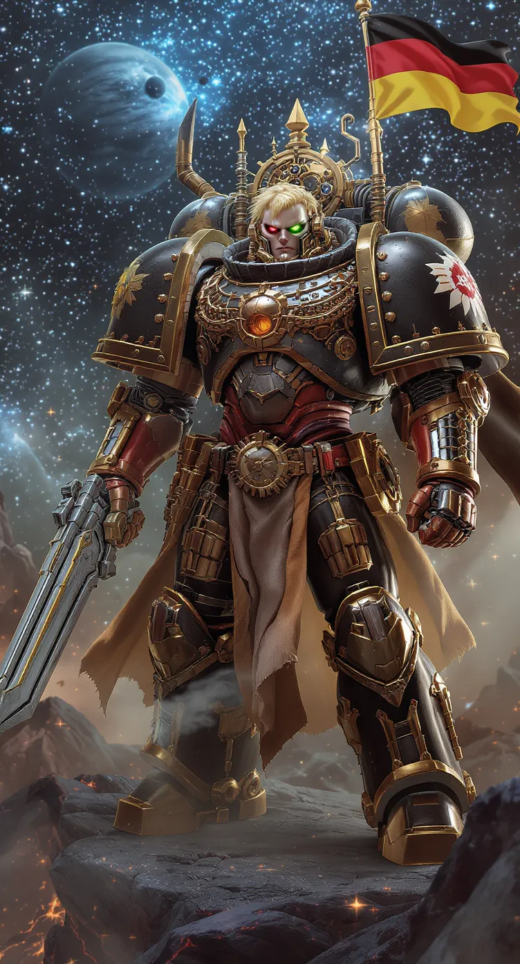 Steampunk German Warhammer Space Marine Artwork