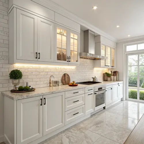 Modern Kitchen Design with White Cabinets