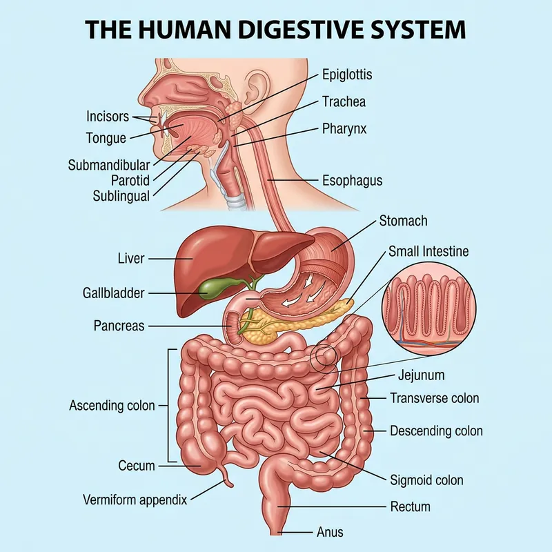 Detailed Human Digestive System Anatomy Explained