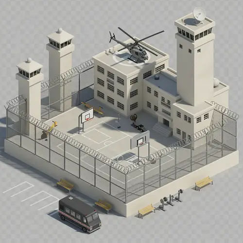 High-Security Prison Complex Visualization