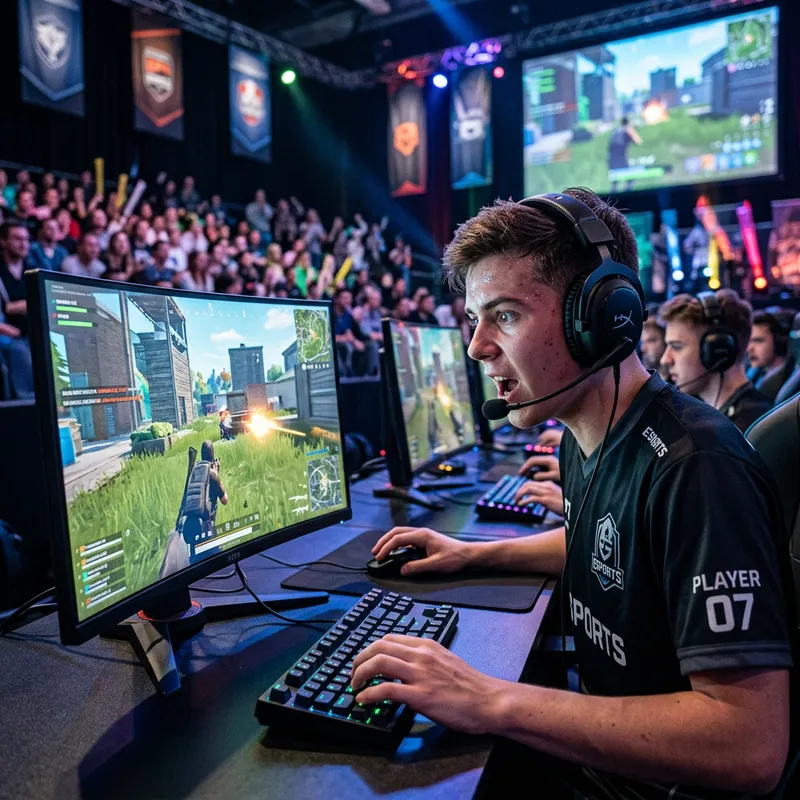 Vibrant Esports Tournament | Youthful Male Gamer | Fast-Paced Action