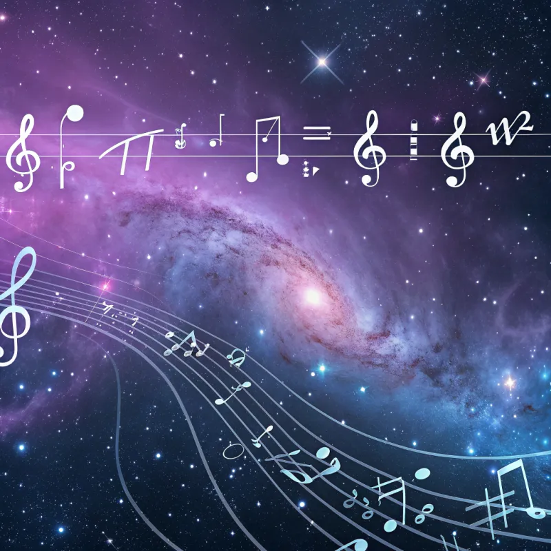 Galaxy-Themed Background: Math & Music Fusion