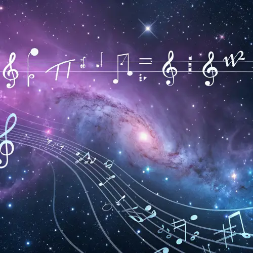 Galaxy-Themed Background: Math & Music Fusion